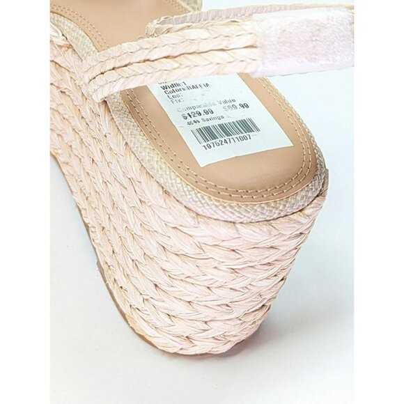 Steven New York Ramey Espadrille Platform Wedge Raffia Sandal Size 9 (MSRP $130) - Picture 6 of 9